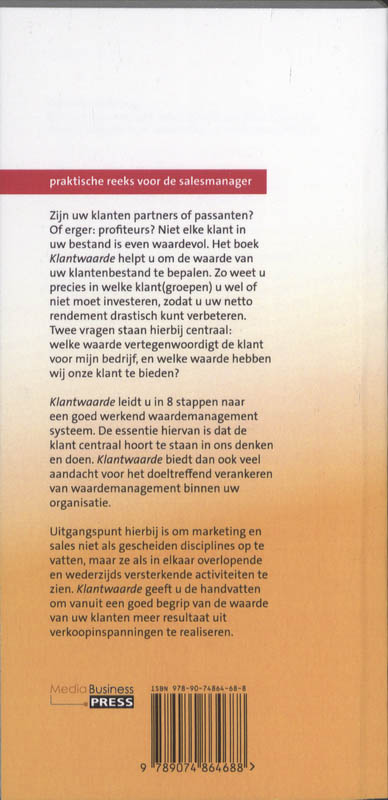 Sales memo's - Klantwaarde: een aanpak voor Sales Management in 8 stappen achterkant