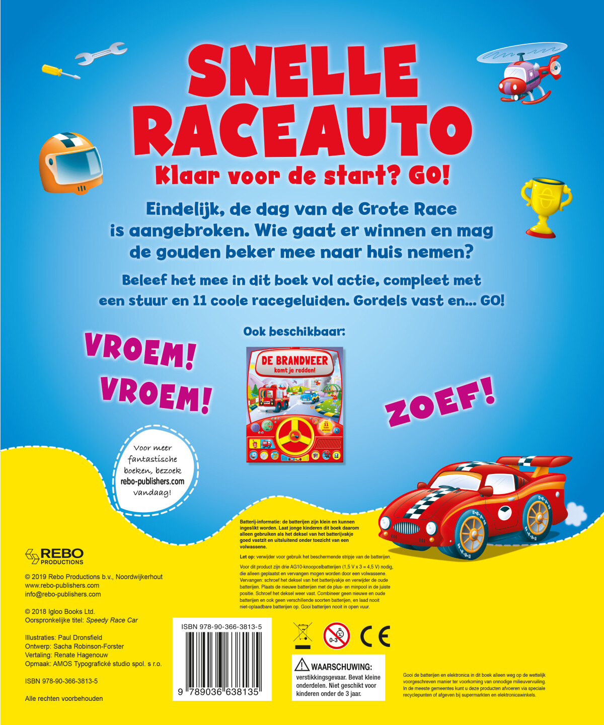 Snelle Raceauto - Geluidboek achterkant