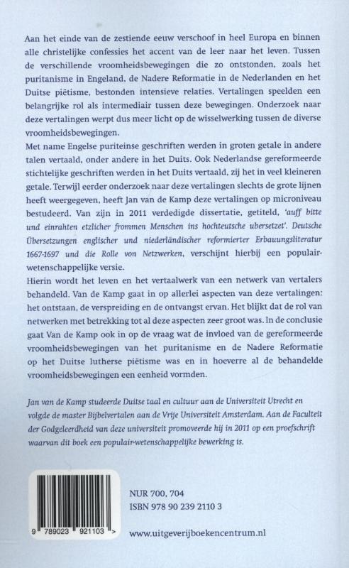 Op verzoek van vromen vertaald achterkant