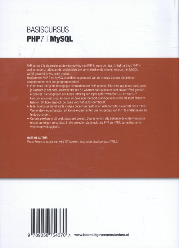 Basiscursus PHP7 en MySQL / Basiscursus achterkant