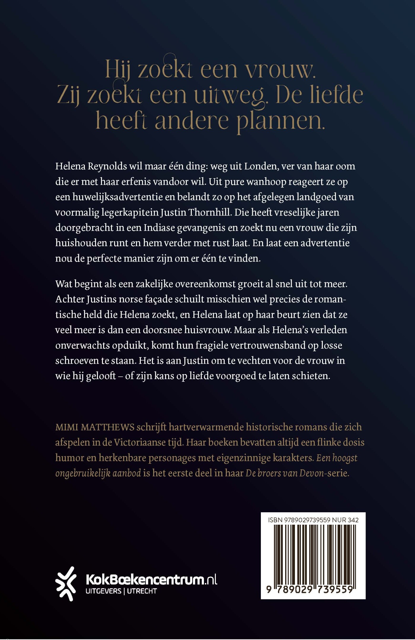 Een hoogst ongebruikelijk aanbod / De broers van Devon / 1 achterkant