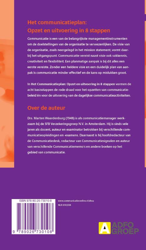 Het communicatieplan / Communicatie memo / 11 achterkant