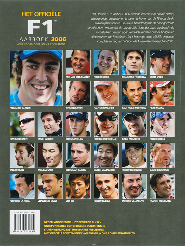 Het officiele F1 jaarboek achterkant
