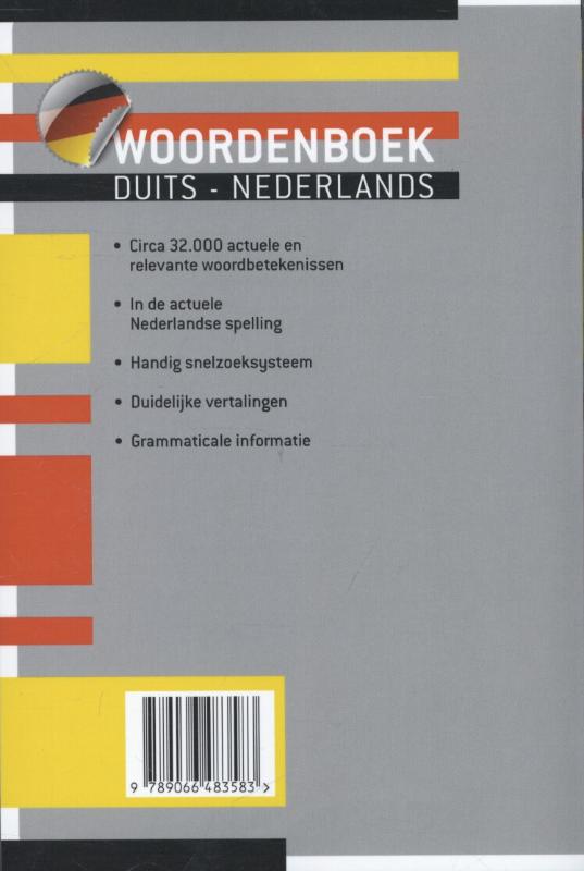 Woordenboek Duits-Nederlands achterkant