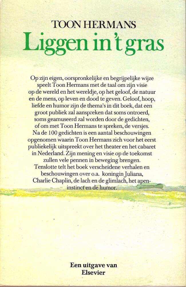 Liggen in het gras achterkant