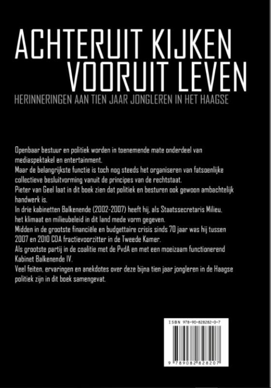Achteruit kijken, vooruit leven achterkant