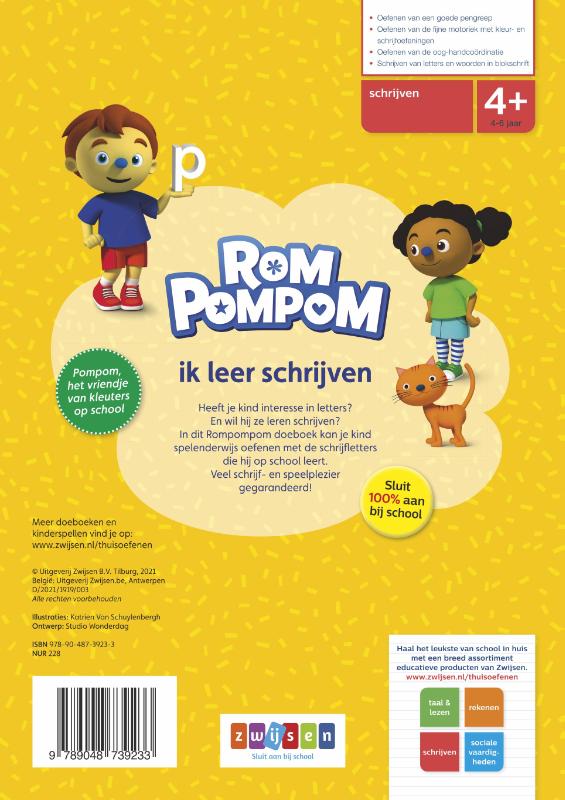 Rompompom ik leer schrijven / Rompompom achterkant