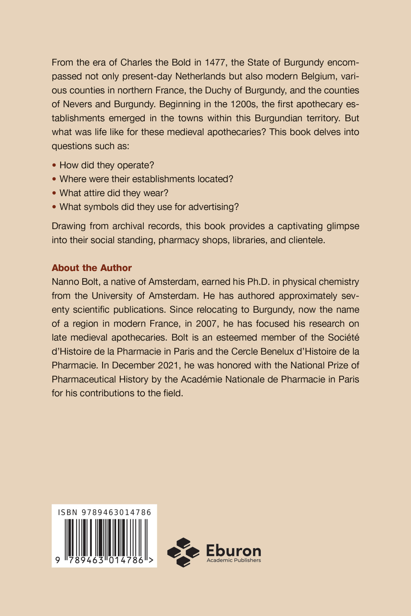 Apothecaries in medieval Burgundy (1200-1600) achterkant