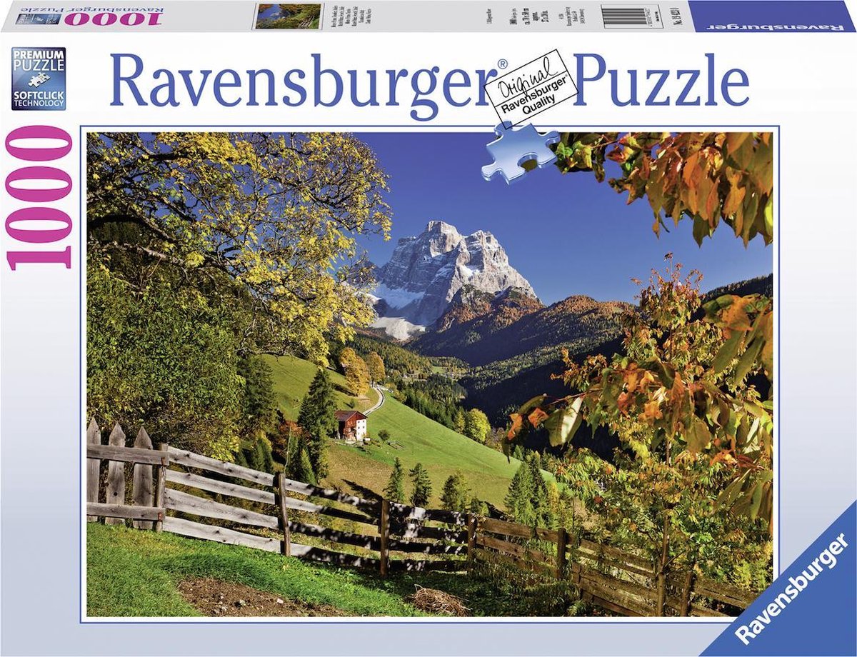 Ravensburger puzzel Monte Pelmo, Venetië, Italië - Legpuzzel - 1000 stukjes