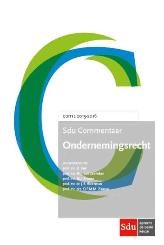 Ondernemingsrecht / 2015-2016 / SDU Commentaar
