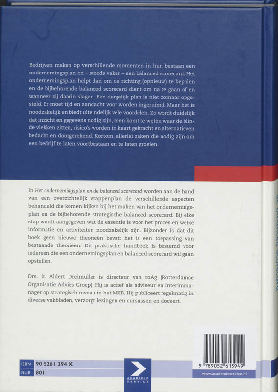 Het ondernemingsplan en Balanced Scorecard Het ondernemingsplan en Balanced Scorecard achterkant