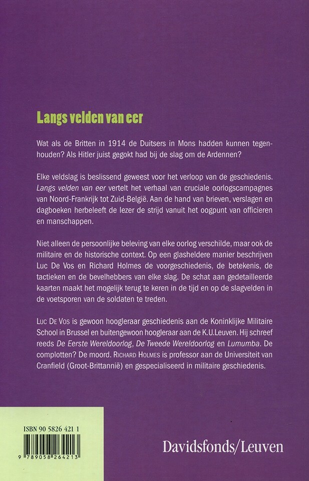 Langs velden van eer achterkant
