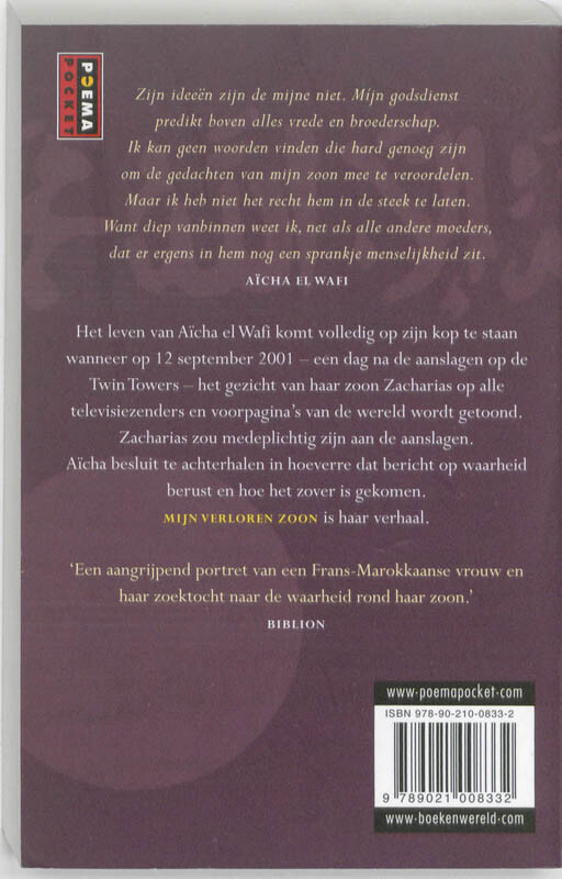 Mijn verloren zoon / Poema-pockets achterkant