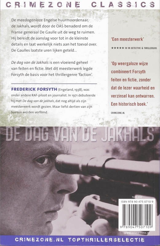 De dag van de jakhals / Crimezone Classics achterkant