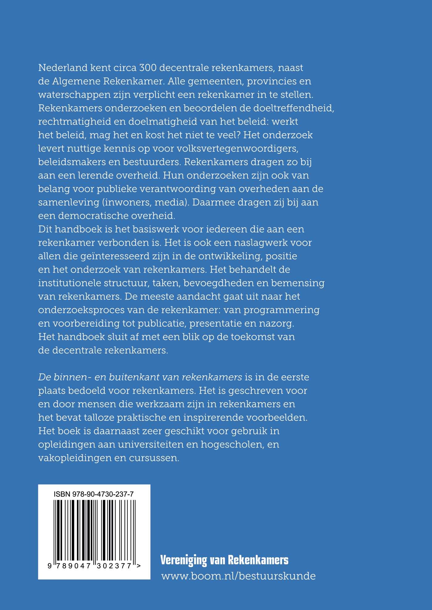 De binnen- en buitenkant van rekenkamers achterkant