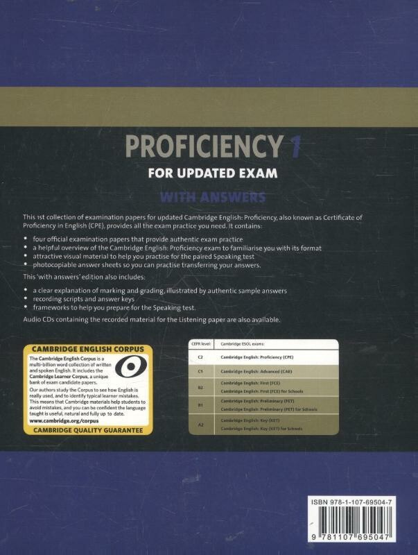 Cambridge English Proficiency 1 for Updated Exam Student's Book with Answers achterkant