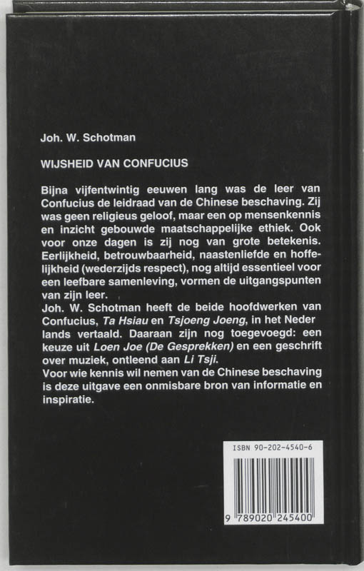 Wijsheid van confucius achterkant