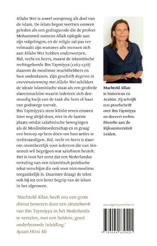 Bid, vecht en heers achterkant