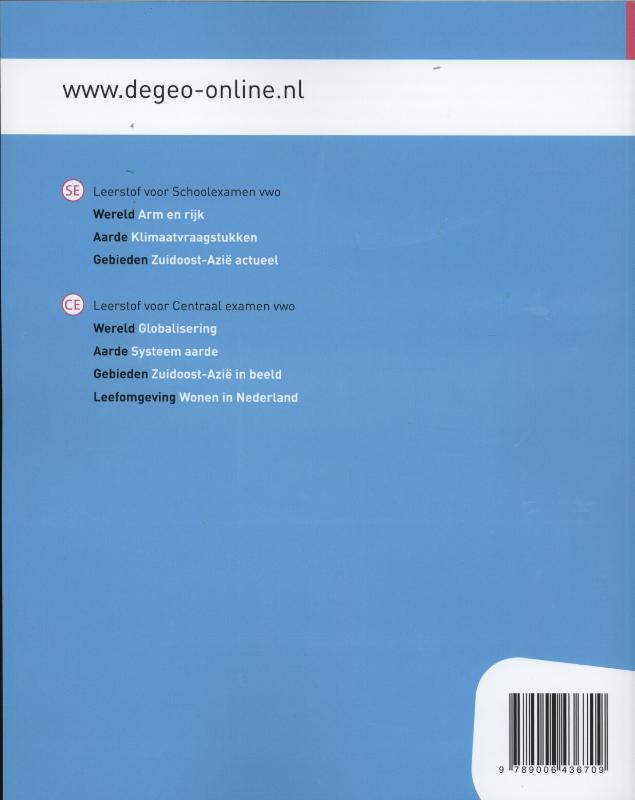 Leefomgeving wonen in Nederland / 2e fase Vwo / leeropdrachtenboek / De Geo achterkant