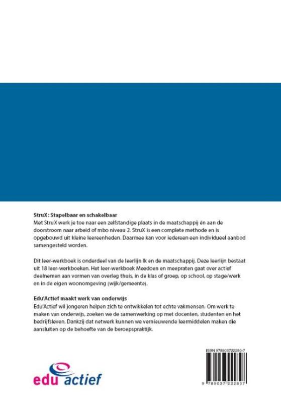 Ik en de Maatschappij: Meedoen en meepraten / StruX Ik en de Maatschappij: Meedoen en meepraten / StruX achterkant