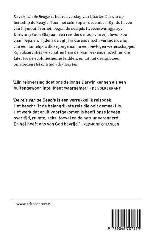 De reis van de Beagle / Veen klassiek achterkant