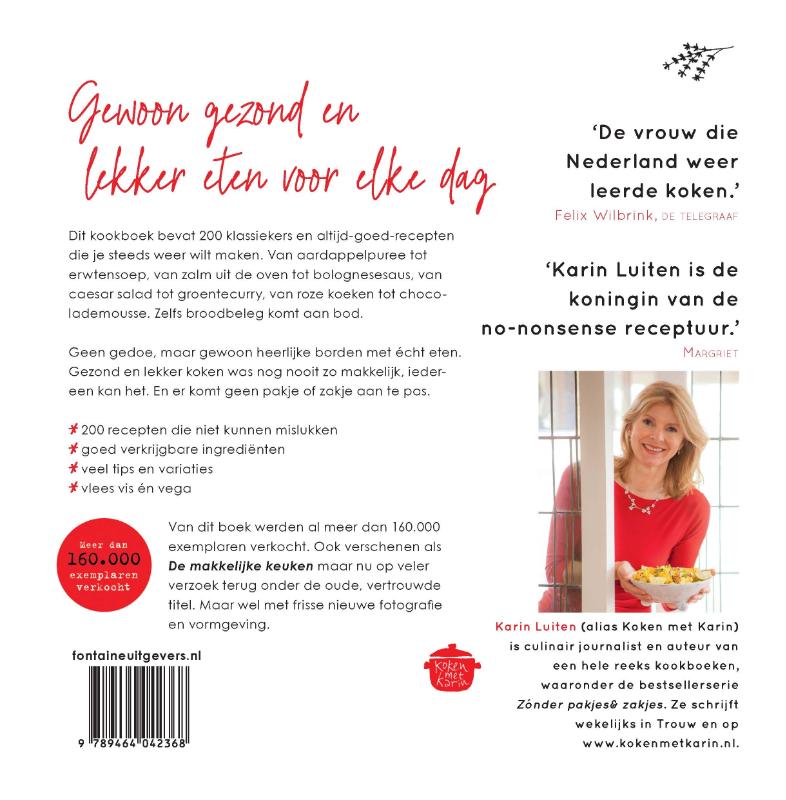 Het grote zónder pakjes & zakjes kookboek / Koken met Karin achterkant
