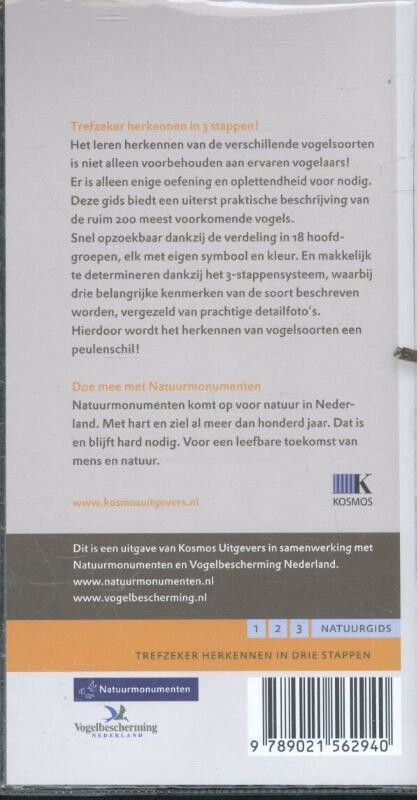 Vogels / 1-2-3 natuurgidsen trefzeker herkennen in 3-stappen achterkant