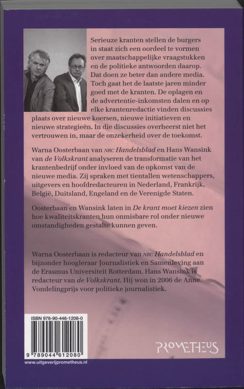 De krant moet kiezen De krant moet kiezen achterkant