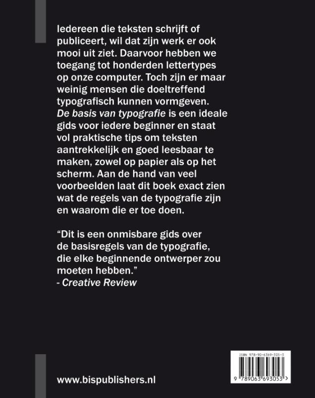 De basis van typografie achterkant