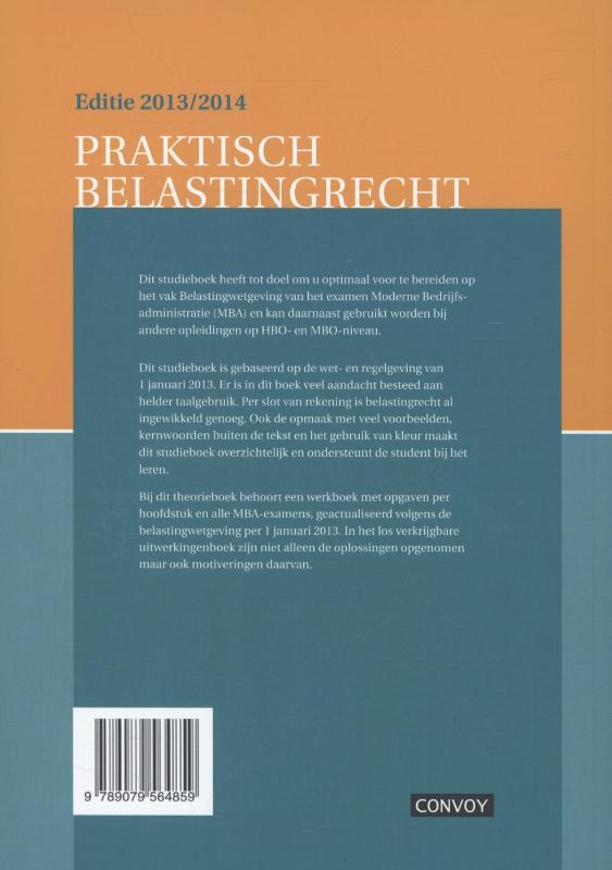 Praktisch belastingrecht editie 2013/2014 Theorieboek achterkant