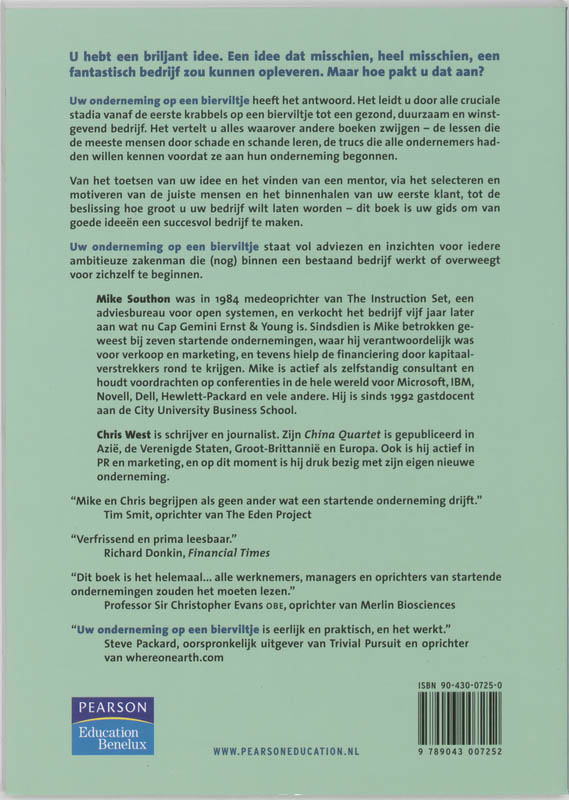 Uw onderneming op een bierviltje Uw Onderneming Op Een Bierviltje achterkant