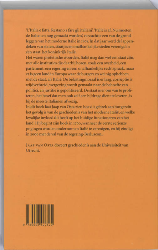 Een geschiedenis van het moderne Itali? achterkant
