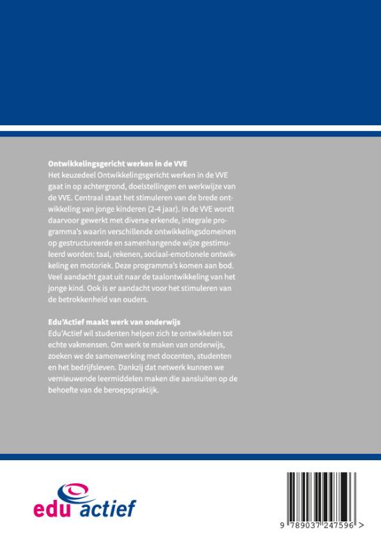 Ontwikkelingsgericht werken in de VVE / Keuzedelen achterkant