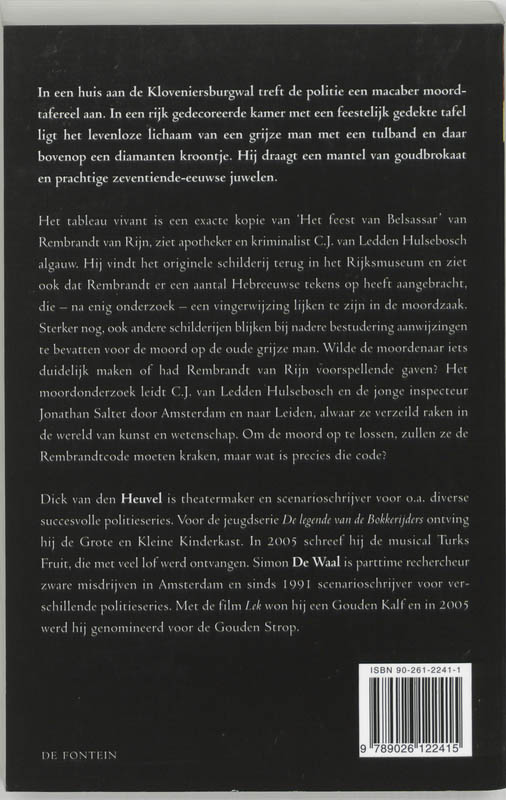 De Rembrandtcode / Een zaak voor Van Ledden Hulsebosch, kriminalist / 4 achterkant