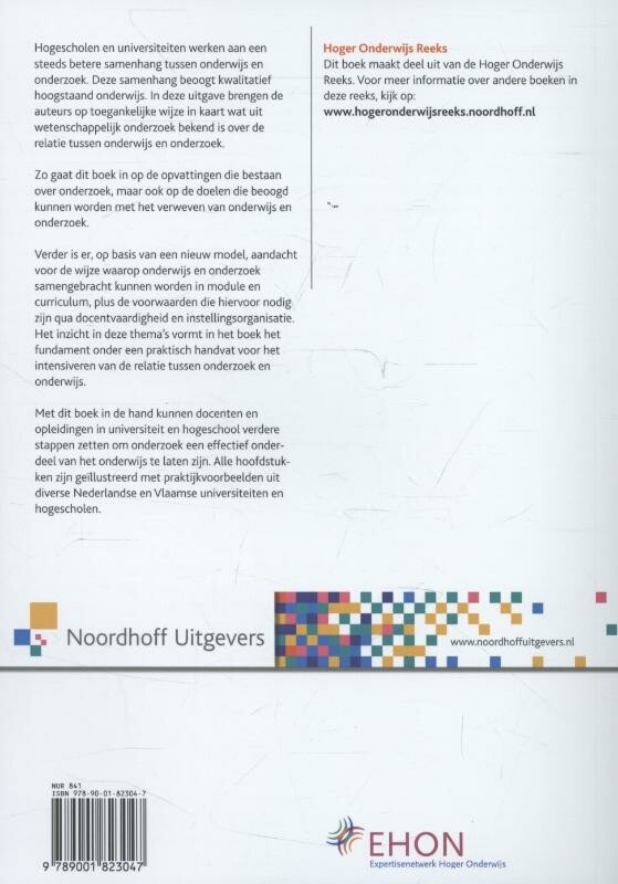 Integratie van onderzoek in het onderwijs / Leerboek achterkant