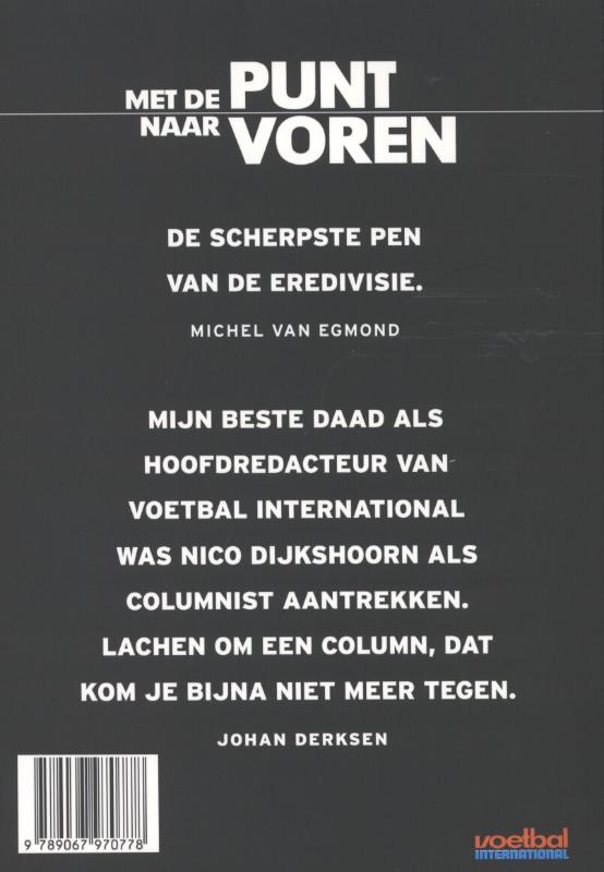 Met de punt naar voren achterkant