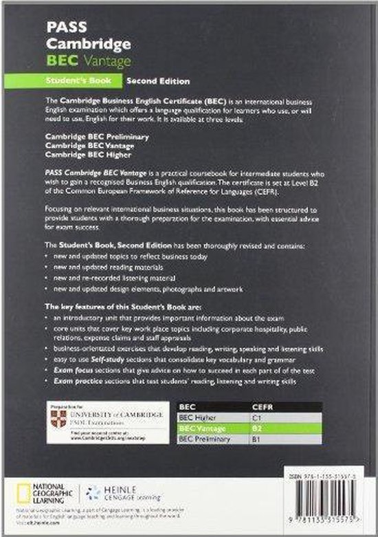 Pass Cambridge BEC second edition - Vantage student's book