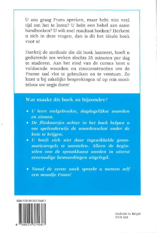 Snel en vlot Frans leren spreken en begrijpen / Teach yourself achterkant