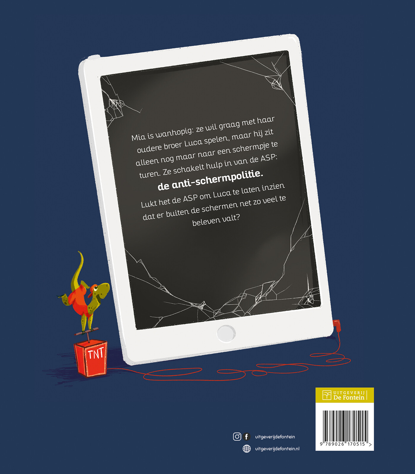 De anti-schermpolitie achterkant