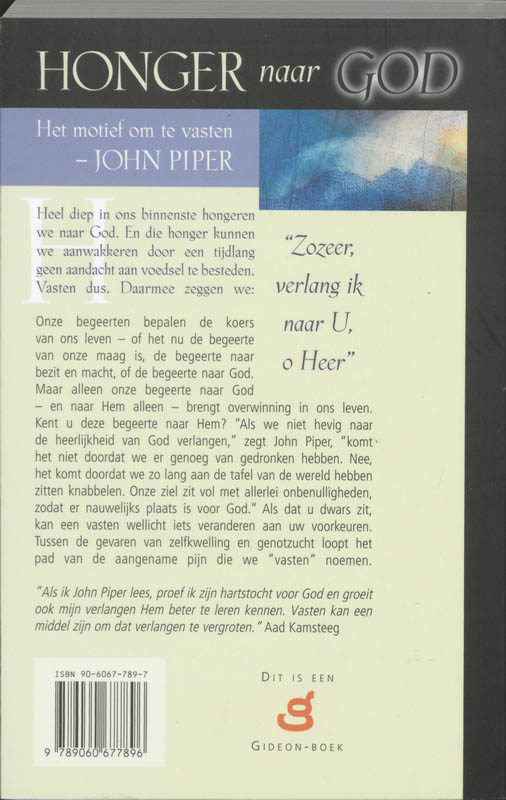 Honger naar God Honger naar God achterkant