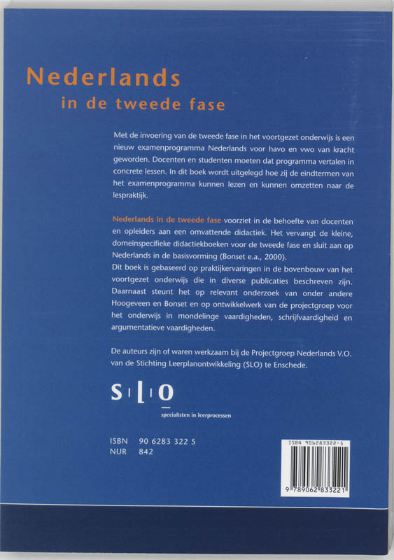 Nederlands in de tweede fase Nederlands in de tweede fase achterkant