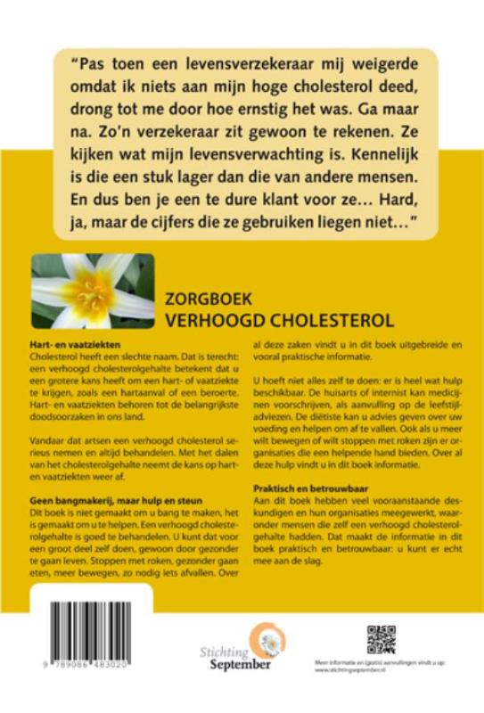 Zorgboek verhoogd cholesterol / Zorgboek achterkant