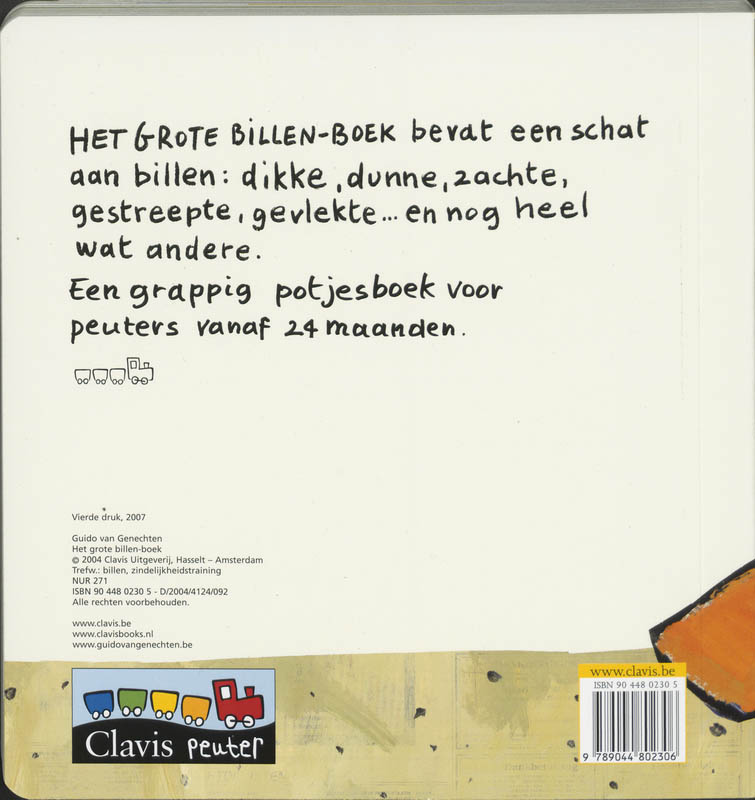 Het grote billen-boek kartonboekje achterkant