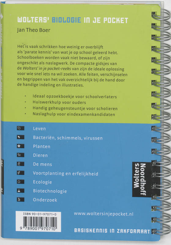 Wolters Biologie In Je Pocket achterkant