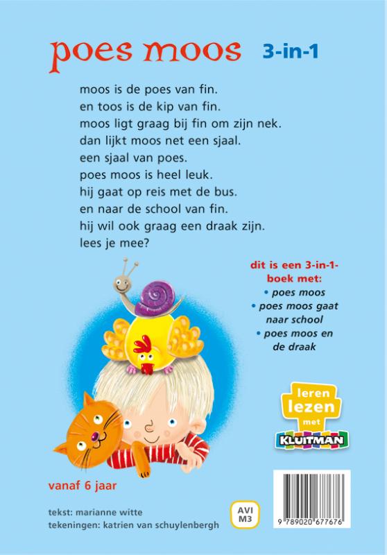 Poes Moos 3-in-1 / Leren lezen met Kluitman achterkant