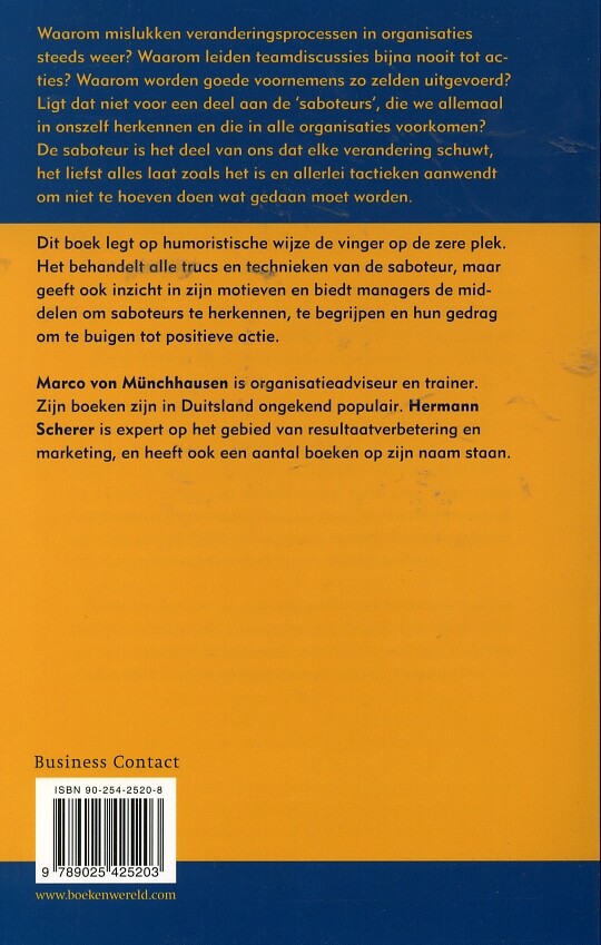 Saboteurs achterkant