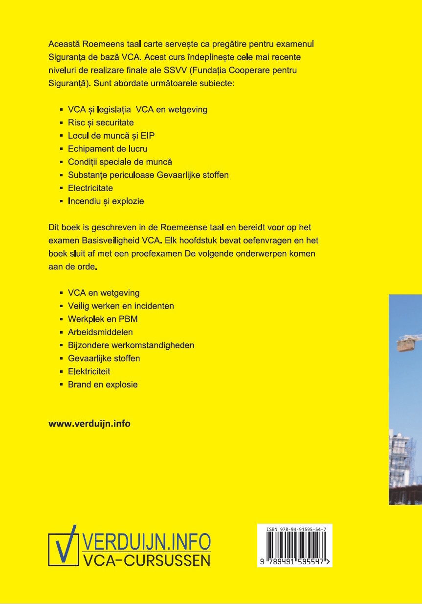 Basisveiligheid VCA in het Roemeens achterkant