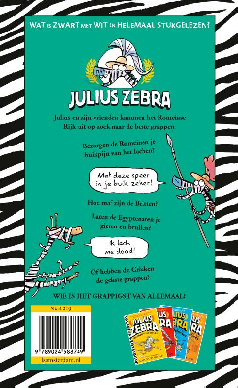 Gigagrappig moppenboek / Julius Zebra achterkant