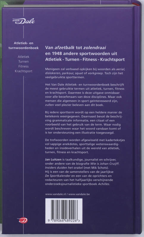 Van Dale atletiek- en turnwoordenboek achterkant