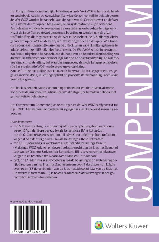 Compendium Gemeentelijke belastingen en de Wet WOZ achterkant